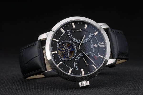 Vacheron Constantin Replica Watches Luxury Leather 80229 - Image 4